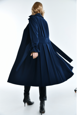 pleated trench-coat dark blue 1