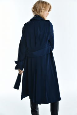 pleated trench-coat dark blue 5