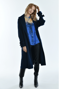 pleated trench-coat dark blue 6