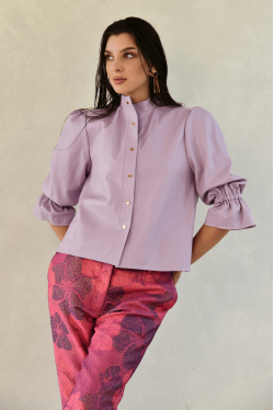 chemise en cuir boutons pression mauve 1 chemise en cuir boutons pression mauve 1