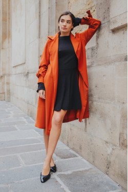 Pleated trench-coat Terracotta 1 Pleated trench-coat Terracotta 1