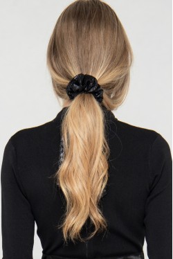 Chouchou imprimé foulard avec nœud pour cheveux signé Koshka Paris