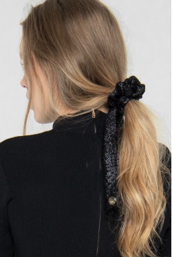 Chouchou imprimé foulard avec nœud pour cheveux signé Koshka Paris